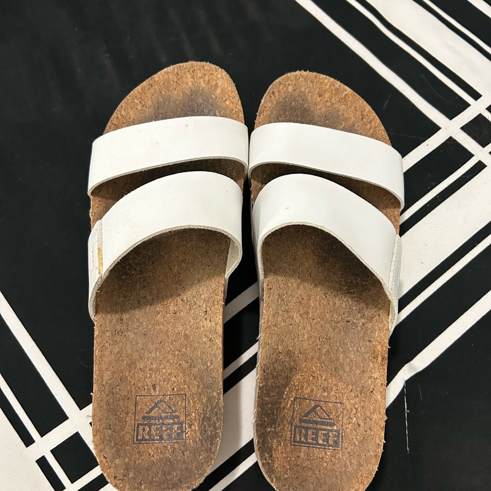 Reef White Double Strap Sandals
